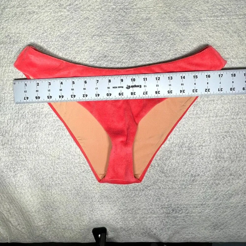 J.Crew Curved-waist‎ cheeky bikini bottom in terry Size XL NEW BK550 COR